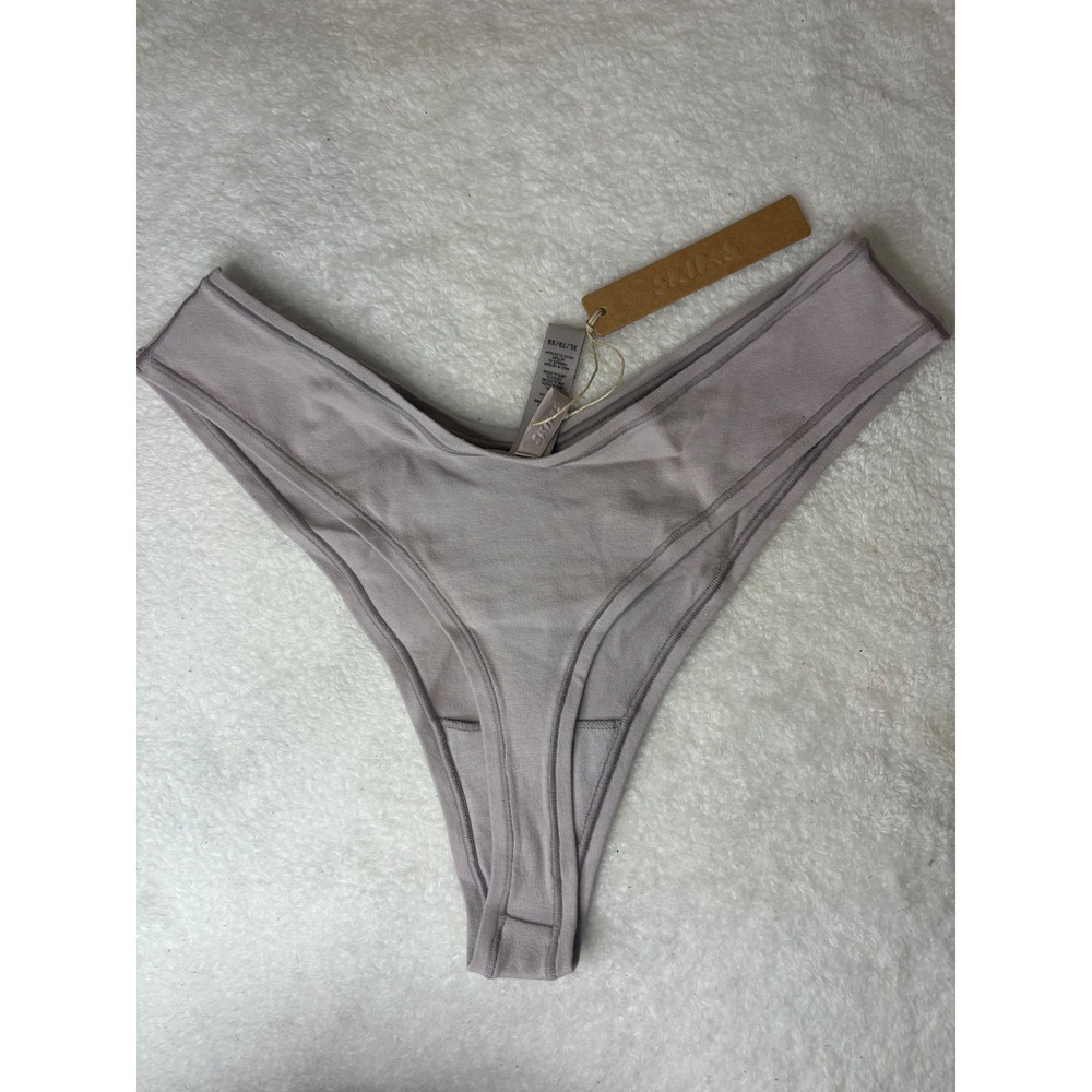 SKIMS Cotton Jersey Dipped Thong Oyster PN-DTH-0271 Womens XL NEW